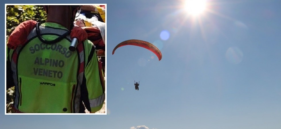 Vede una vela precipitare nel bosco e lancia l'allarme: soccorritori in azione per recuperare un pilota di parapendio